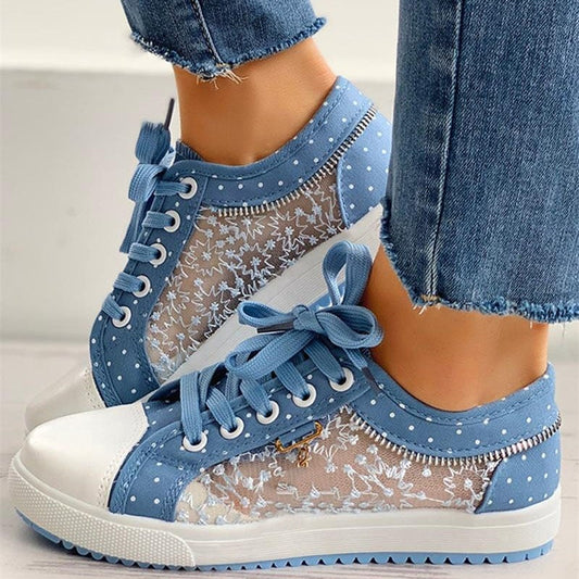 Herr Sneakers Minimalistisk Mesh Design med Plateau-Sula-1
