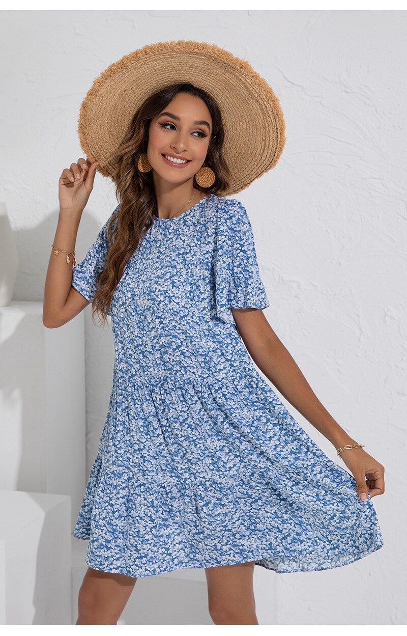 Variant image for Dam Blomklänning Avslappnad Bomull Polyester-1