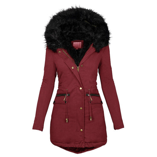 Vinterjacka Dam Parkas med Syntetisk PĂ€ls och Elegant Midja-1
