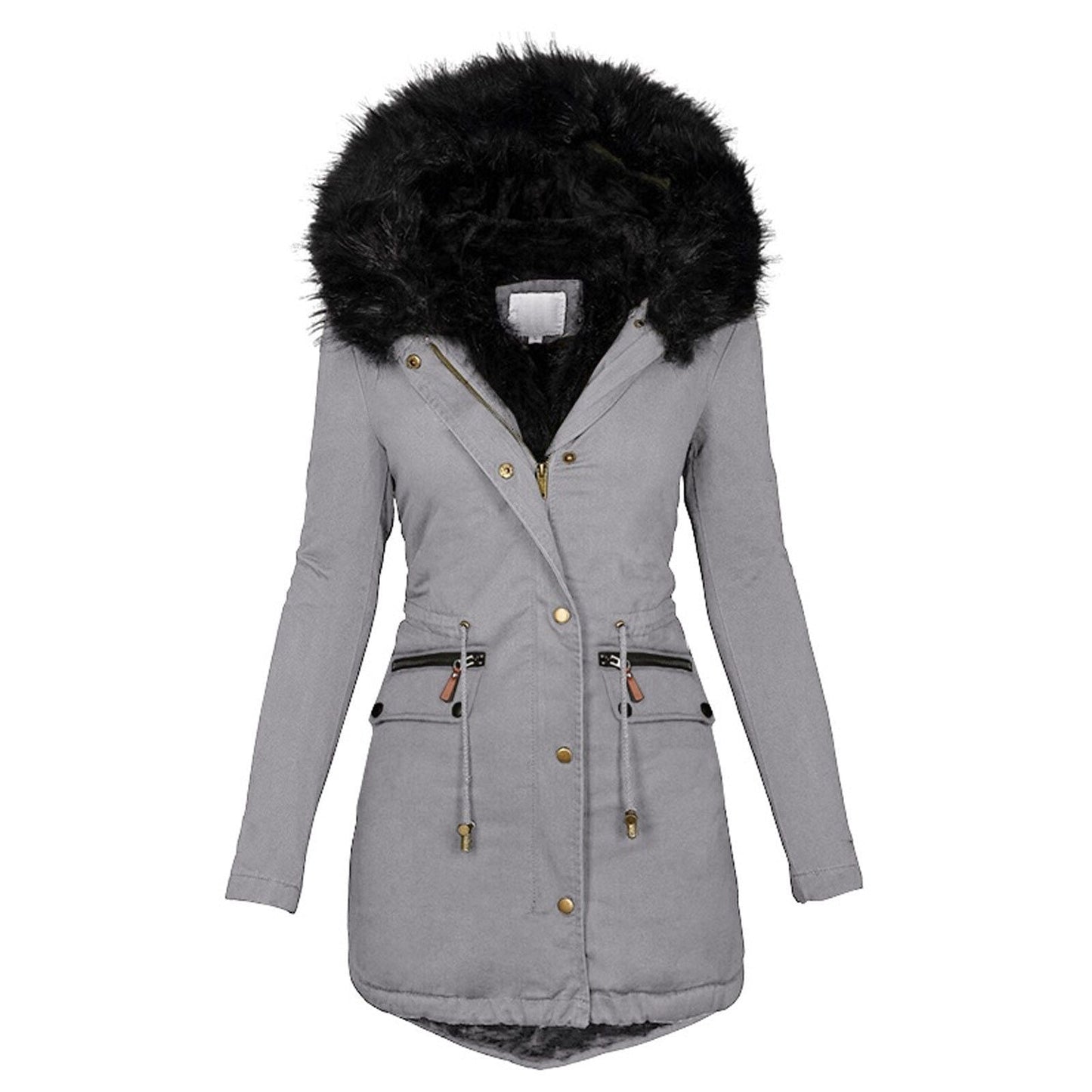 Variant image for Vinterjacka Dam Parkas med Syntetisk Päls och Elegant Midja-25