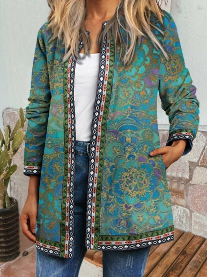 Variant image for Dam Blazer Avslappnad Lång Bomull Polyester-8