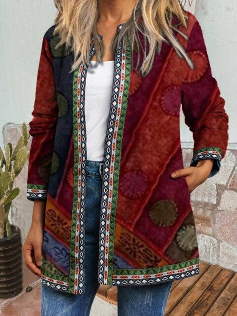 Variant image for Dam Blazer Avslappnad Lång Bomull Polyester-15