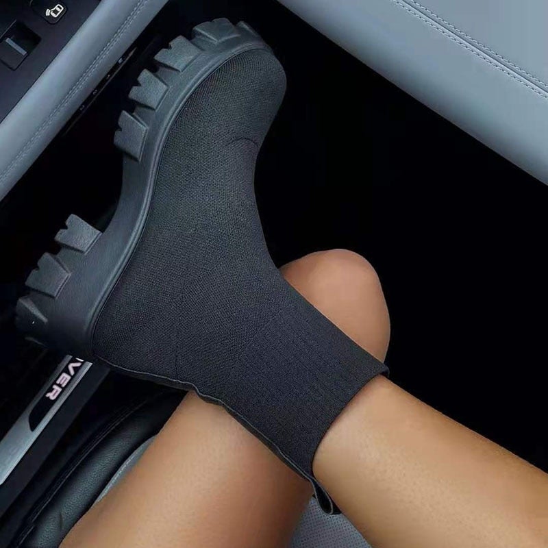 Dam Plattformstövlar Sportig Syntetisk Design-2