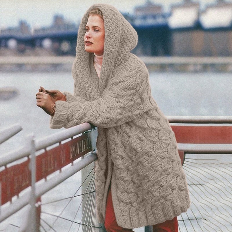 Variant image for Lång Kofta Dam Överdimensionerad Bomull Polyester-7