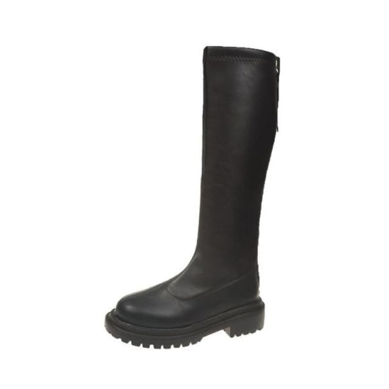 Variant image for Fodrade Vinterstövlar Dam Trendig Eco Leather med Halkfri Sula och Blixtlås-1