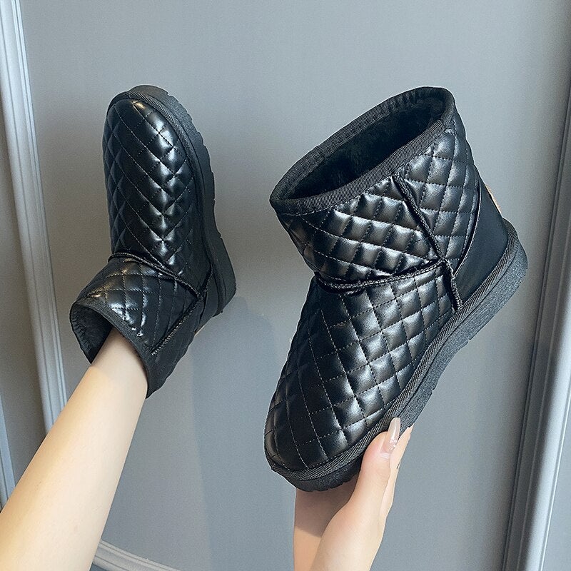 Kvinnors Snöstövlar Eco Leather Metallfinish Väderresistent-3