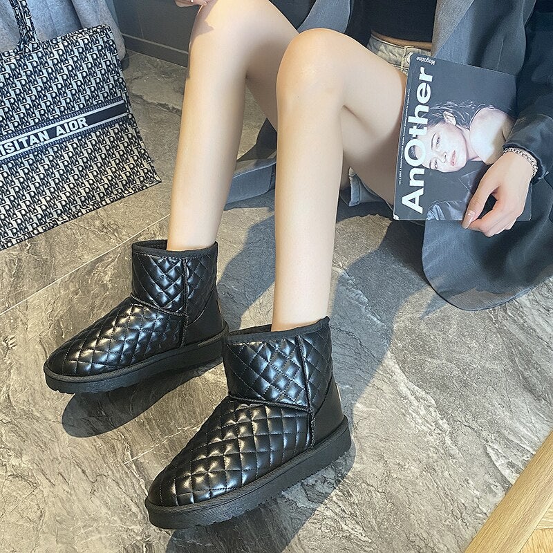 Kvinnors Snöstövlar Eco Leather Metallfinish Väderresistent-6