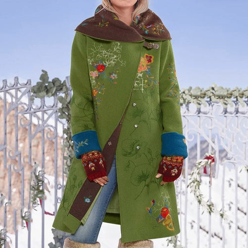 Dam Kappa Blommönster Asymmetrisk Design Bekväm Bomull Polyester-1