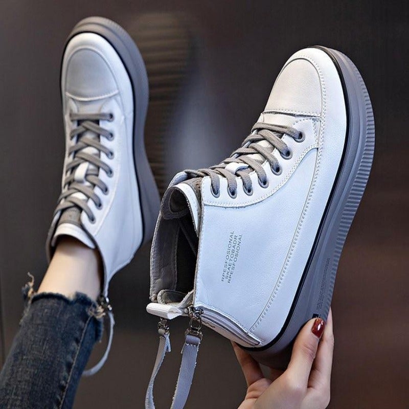 Dam Sneakers Sportig Textil Plattform med Gummisula-2
