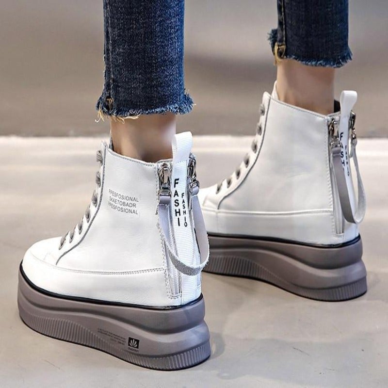 Dam Sneakers Sportig Textil Plattform med Gummisula-6