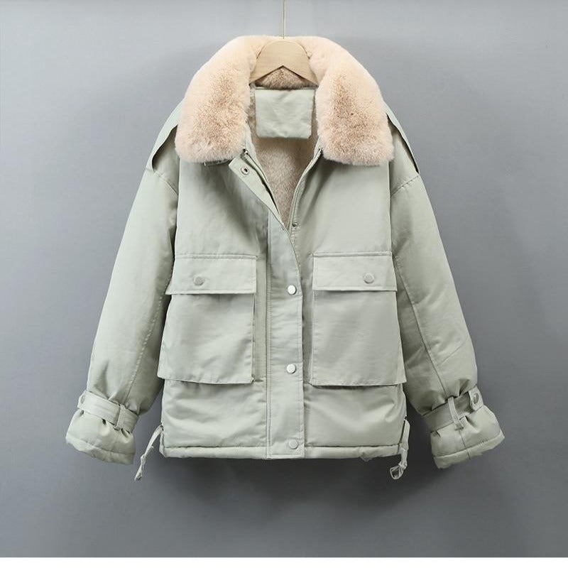 Variant image for Damjacka Parka Avslappnad Syntetisk Päls Bomull Polyester-13