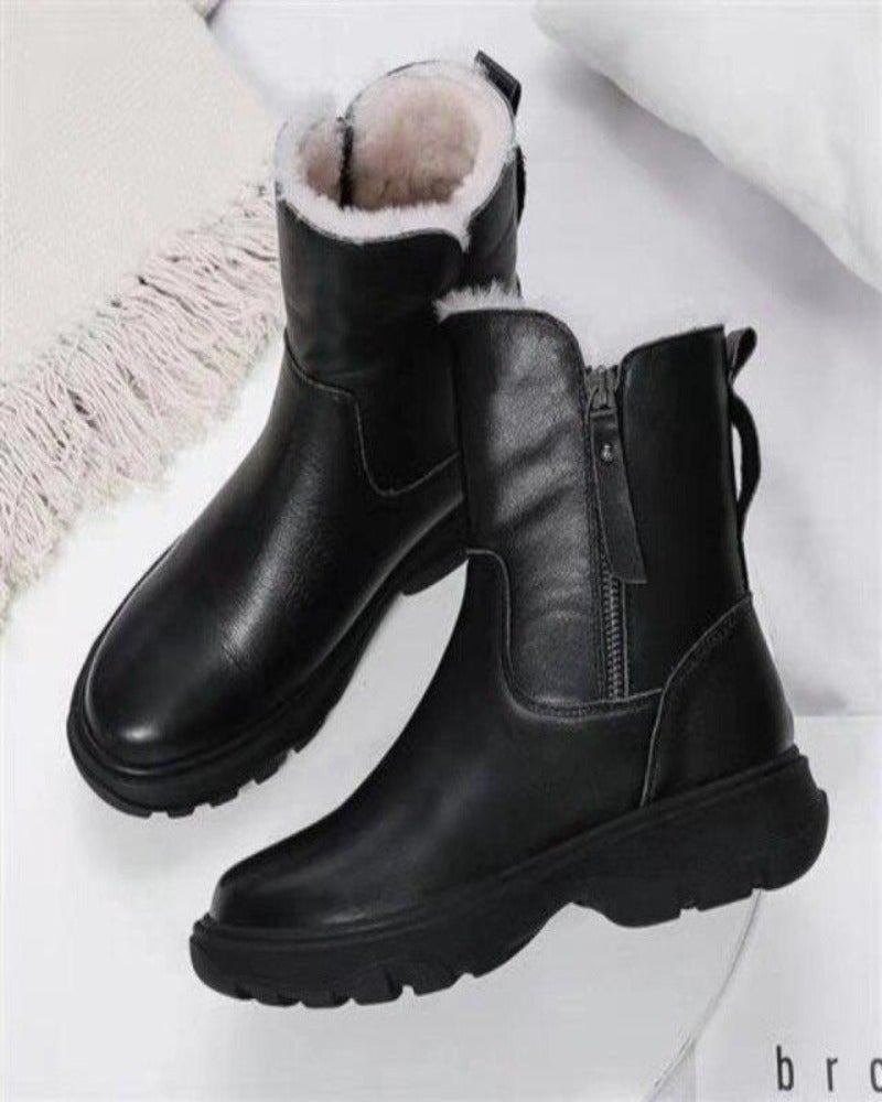 Dam Vinterstövel Elegant Eco Leather Blockhæl-3