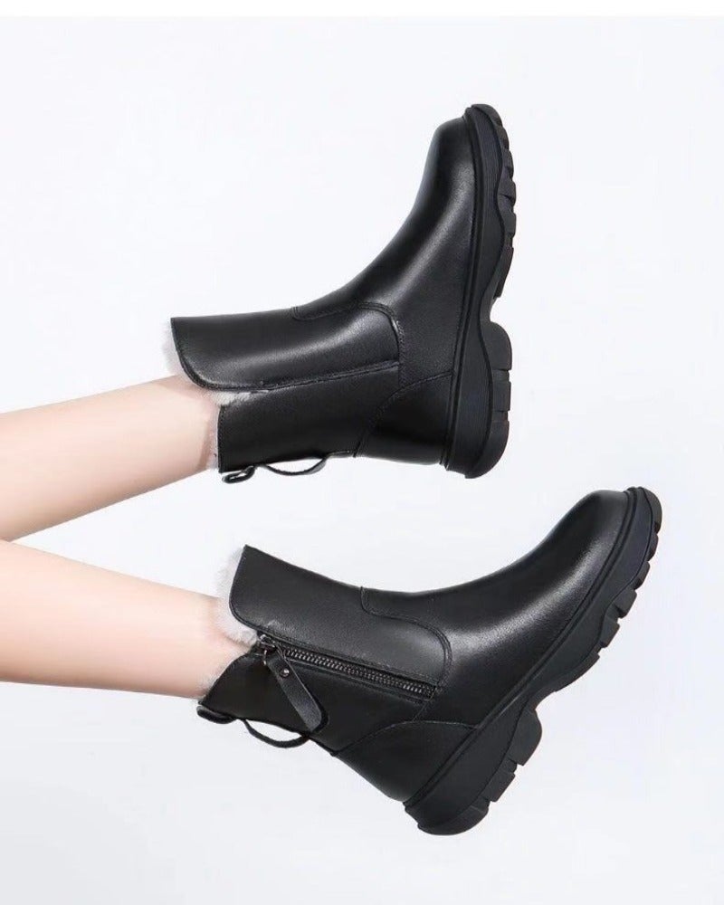 Dam Vinterstövel Elegant Eco Leather Blockhæl-4