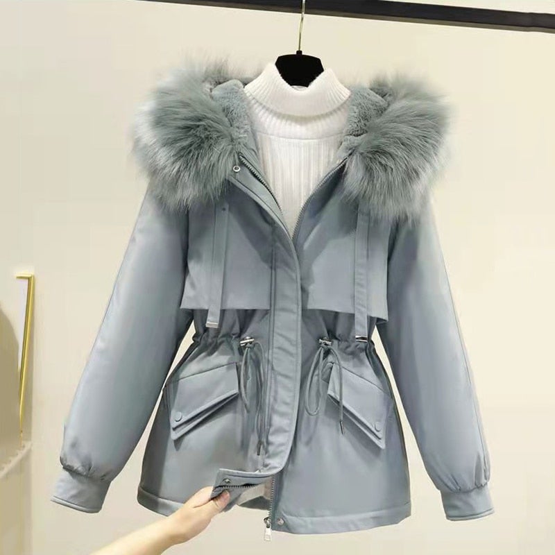 Variant image for Dam Parkas med Huva Avslappnad Bomull och Polyester-21