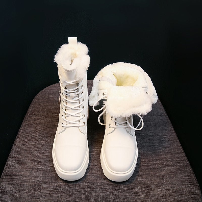 Variant image for Dam Schnürboots Eco-Läder Plyschfoder Blockhæl-1