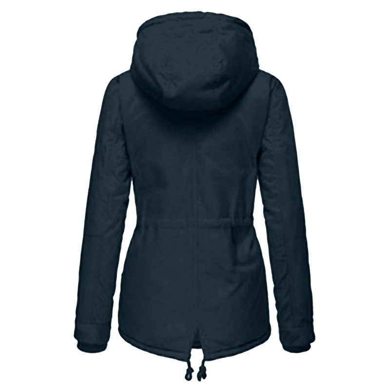Dam Parka Modern Design Justerbar Huva Bomull Polyester-5