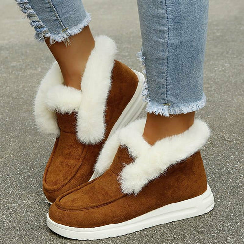 Kvinnors Snöstövlar Slip-On Plysch Gummi-1