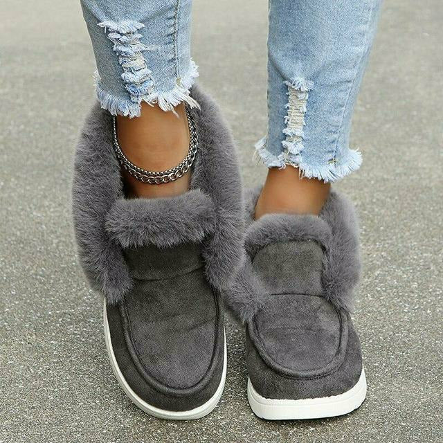 Kvinnors Snöstövlar Slip-On Plysch Gummi-5