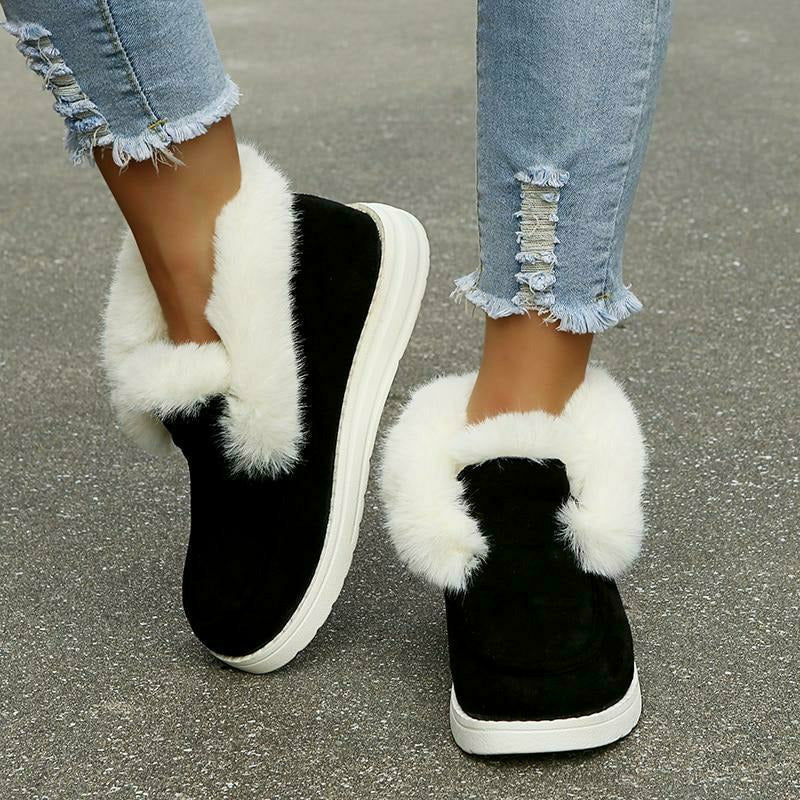 Kvinnors Snöstövlar Slip-On Plysch Gummi-3