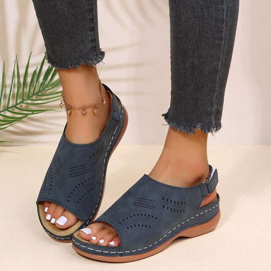 Dam Clogs LĂ€der Perforerade Detaljer-1