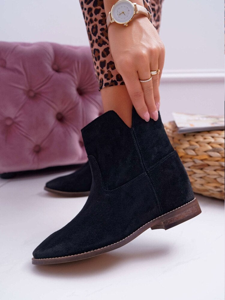 Dam Stövlar Mocka Bekväm Eco Leather Medelhög Skafthöjd-3