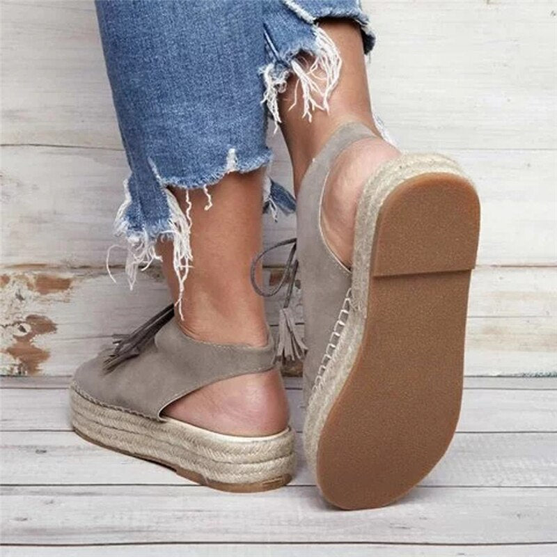 Dam Espadriller Maritim Stil Mocka-3