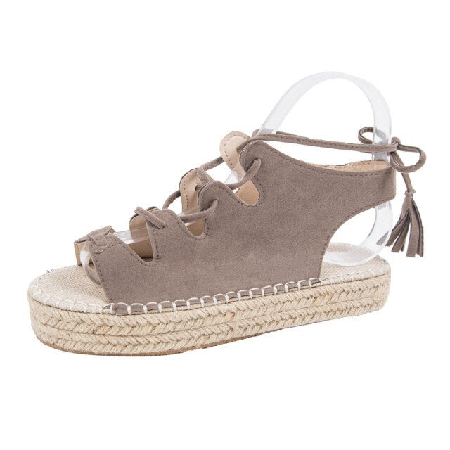 Dam Espadriller Maritim Stil Mocka-5