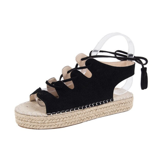 Dam Espadriller Maritim Stil Mocka-6