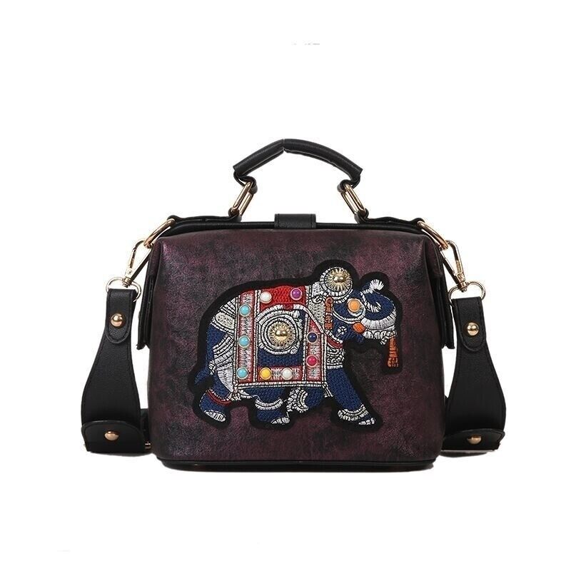 Variant image for Dam Crossbody Väska Unik Design PU-Läder med Broderad Elefant-3