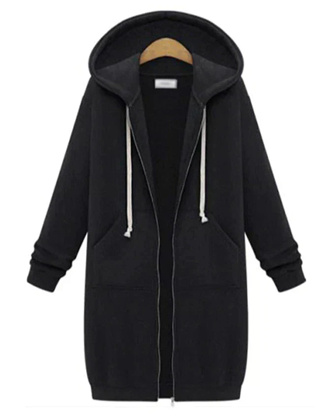 Kvinnor Hoodie Avslappnad Stil Justerbar Huva Mjuk Tyg-1