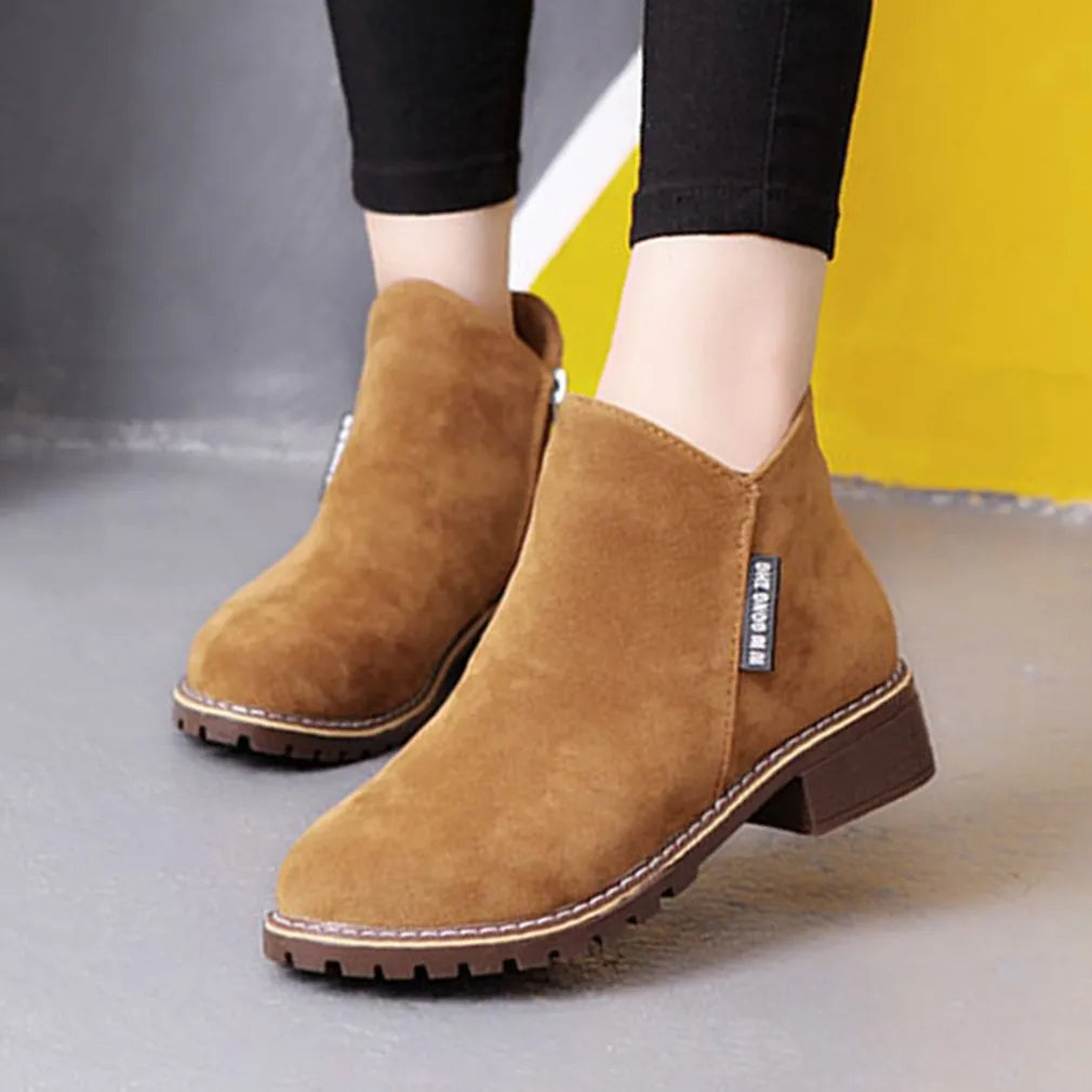 Dam Stövlar Sidospelare Läder med Ull Överdel och Flexibel Sula-2