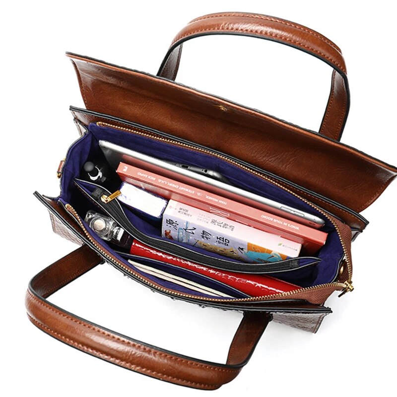 Dam Axelväska Alligatorlook Äkta Läder Elegant Design 4