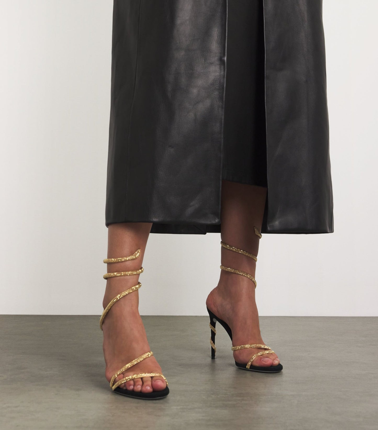 Kvinnors Stilettos Ormdesign Läder Hög Klack-2