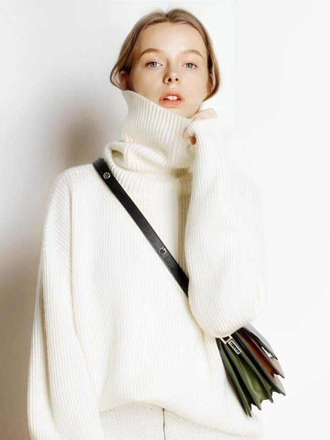 Variant image for Dam Turtleneck Tröja Av Klassiskt Rep Avslappnad Passform-17