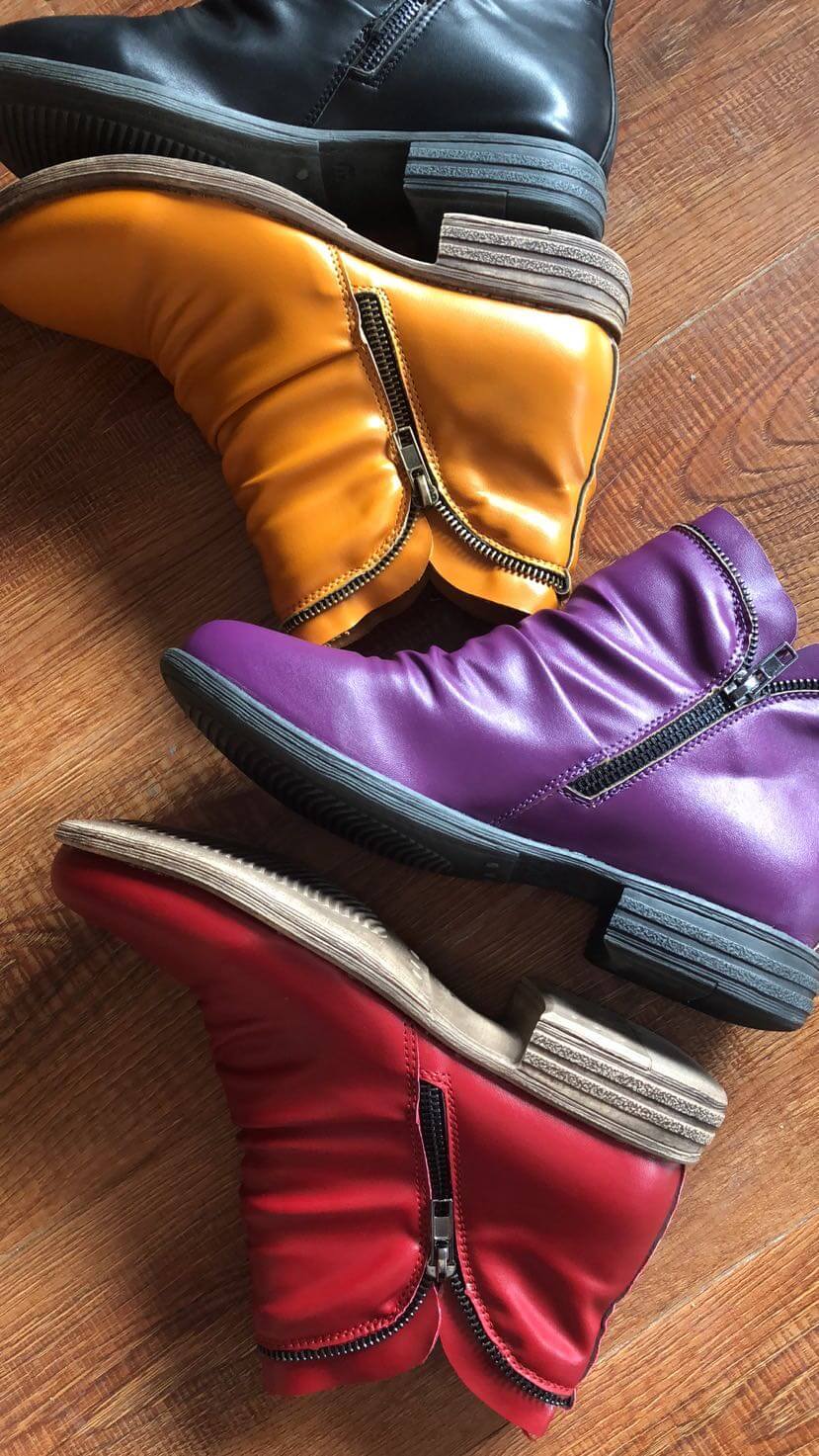 Kvinnors Stövlar med Dragkedja Läder Gummi-6