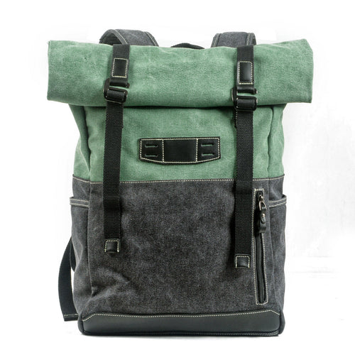 Unisex Ryggsäck Vattentät Rymlig Design för Vardagsbruk och Resor Bomull och Läder-1