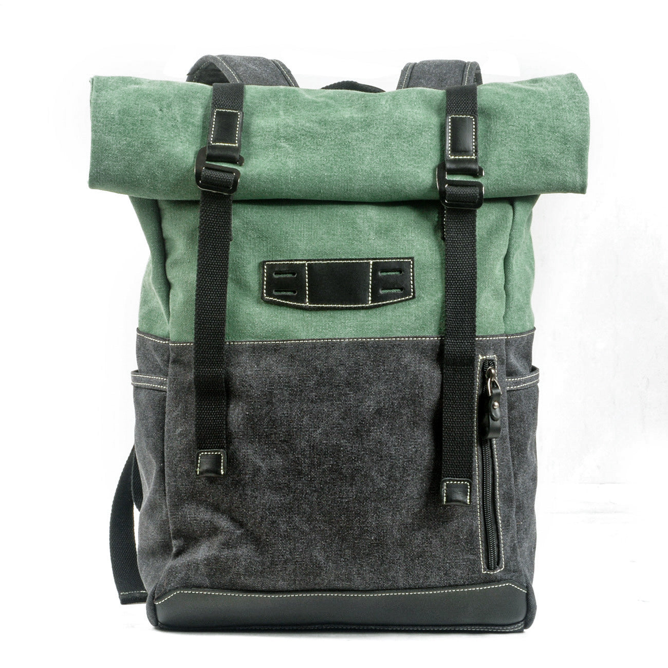 Variant image for Unisex Ryggsäck Vattentät Rymlig Design för Vardagsbruk och Resor Bomull och Läder-1