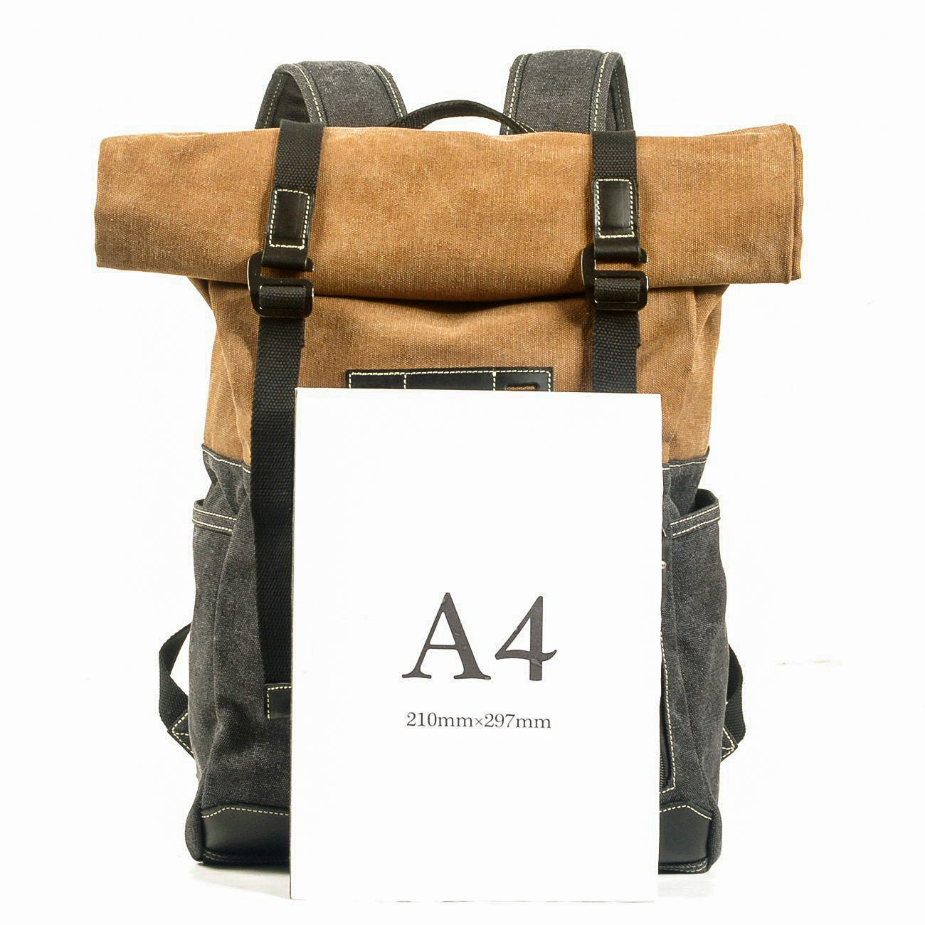 Unisex Ryggsäck Vattentät Rymlig Design för Vardagsbruk och Resor Bomull och Läder-2