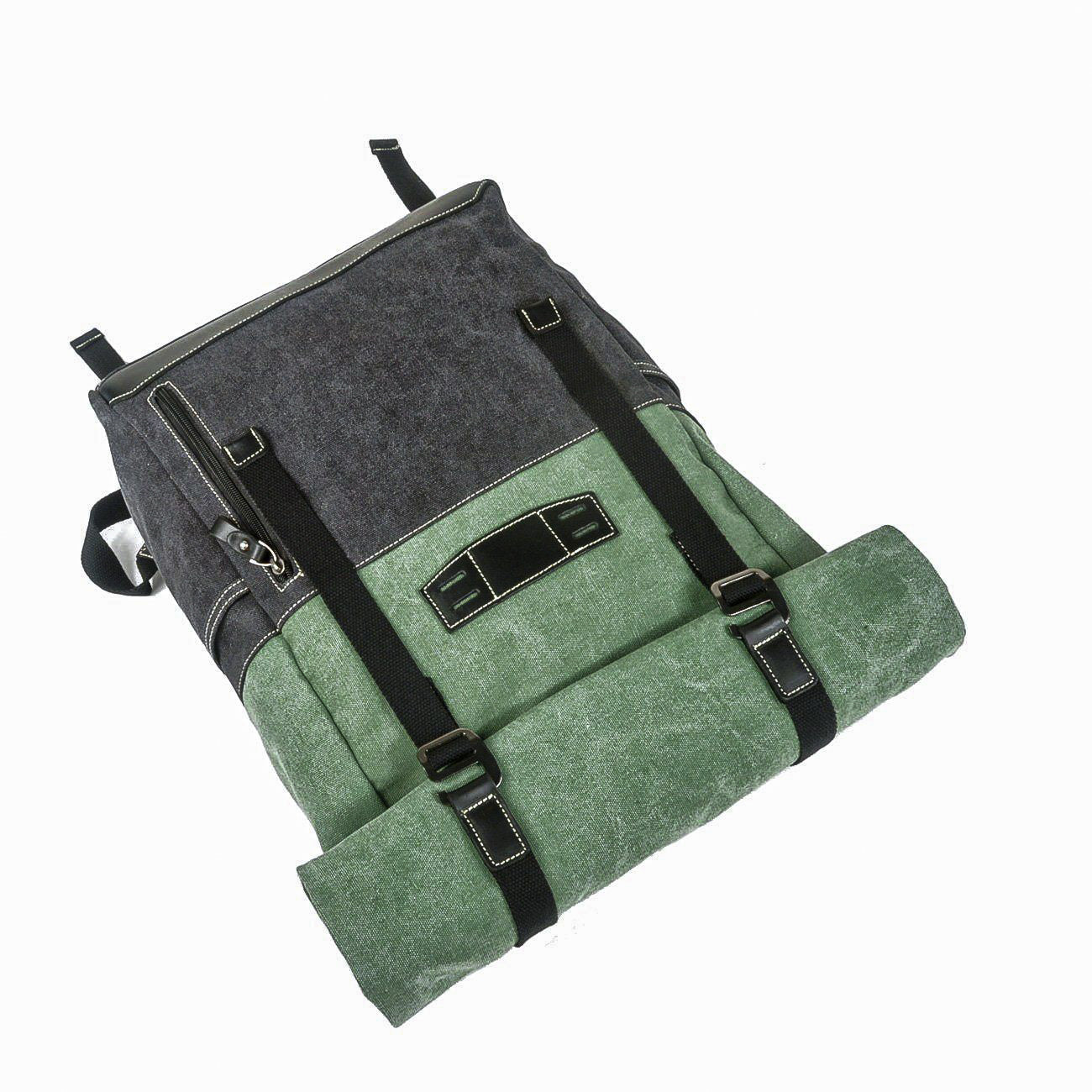 Unisex Ryggsäck Vattentät Rymlig Design för Vardagsbruk och Resor Bomull och Läder-5