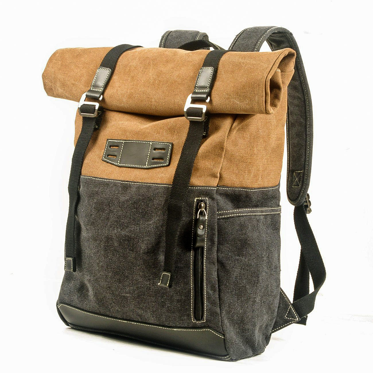Unisex Ryggsäck Vattentät Rymlig Design för Vardagsbruk och Resor Bomull och Läder-3