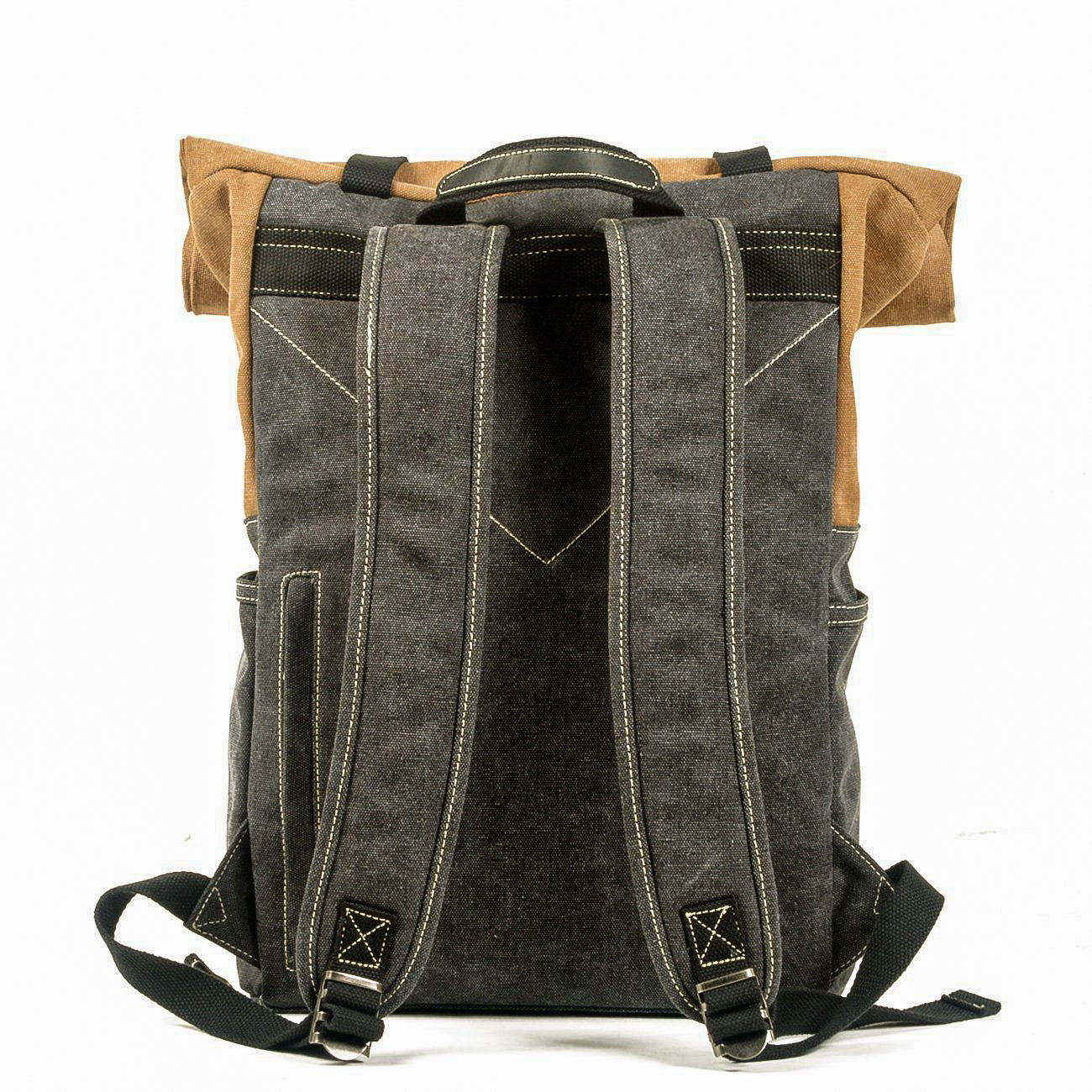Unisex Ryggsäck Vattentät Rymlig Design för Vardagsbruk och Resor Bomull och Läder-4