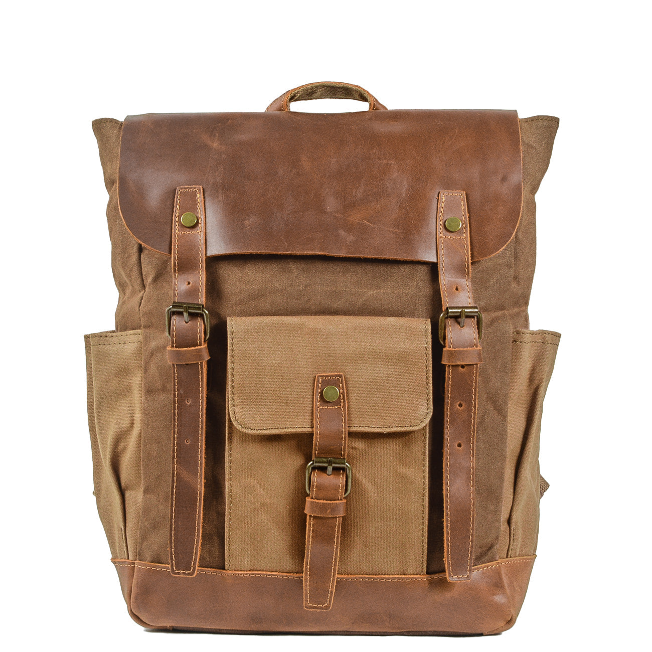 Variant image for Unisex Laptop Ryggsäck Vaxad Bomullsduk och Läder 15 Tum-7
