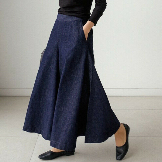 Snygga Byxor Dam Avslappnad Denim Med Tidlös Stil-1