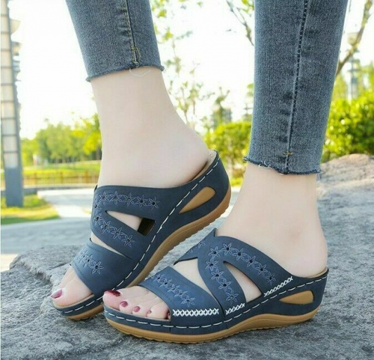 Dam Sandaler Ăppna TĂ„r LĂ€tt och Flexibel Skor-1