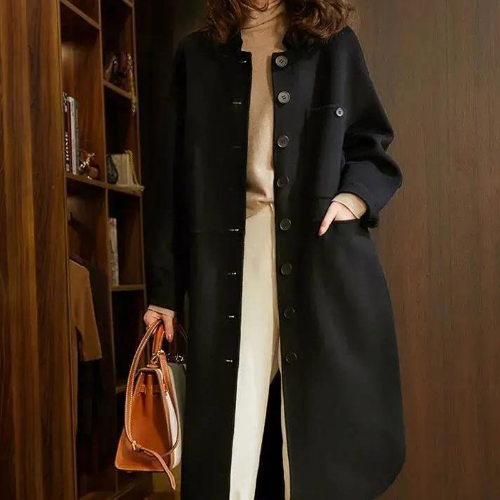 Variant image for Lång Trenchcoat Dam Minimalistisk Polyester Elegant Design-7