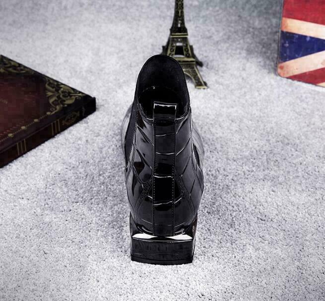 Dam Ankelstövlar Läder Gummisulor Blockklack-5