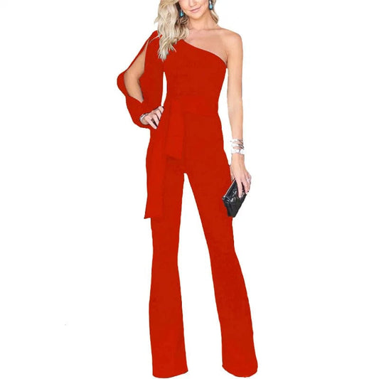 Dam Overall Asymmetrisk En-Axel Polyester Spandex 1