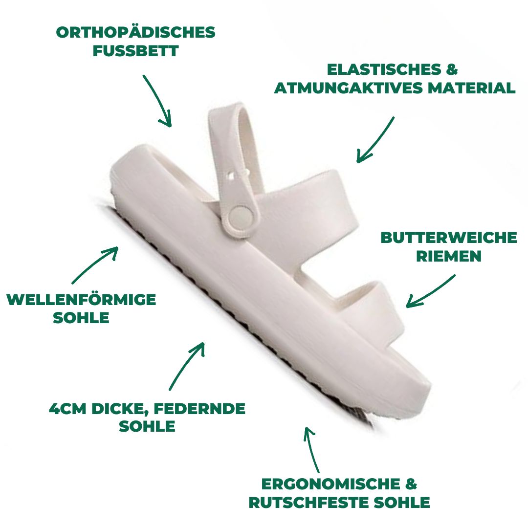 Dam Sandaler Slip-On Ortopedisk Design med Dubbla Remmar och Vadderad Sula-2