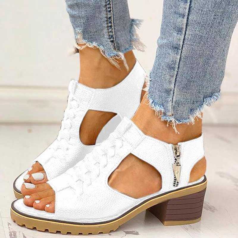 Sandaler Dam i Veganmaterial med 5 cm Klackhöjd – Komfortabel Design och Icke-Slipande Sula 7
