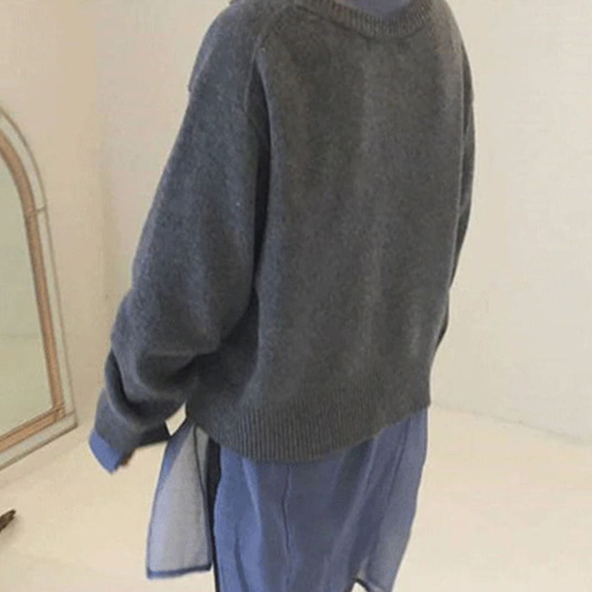 Dam Kashmirjacka Wrap Stil Asymmetrisk Knappdesign 100% Kashmir 3